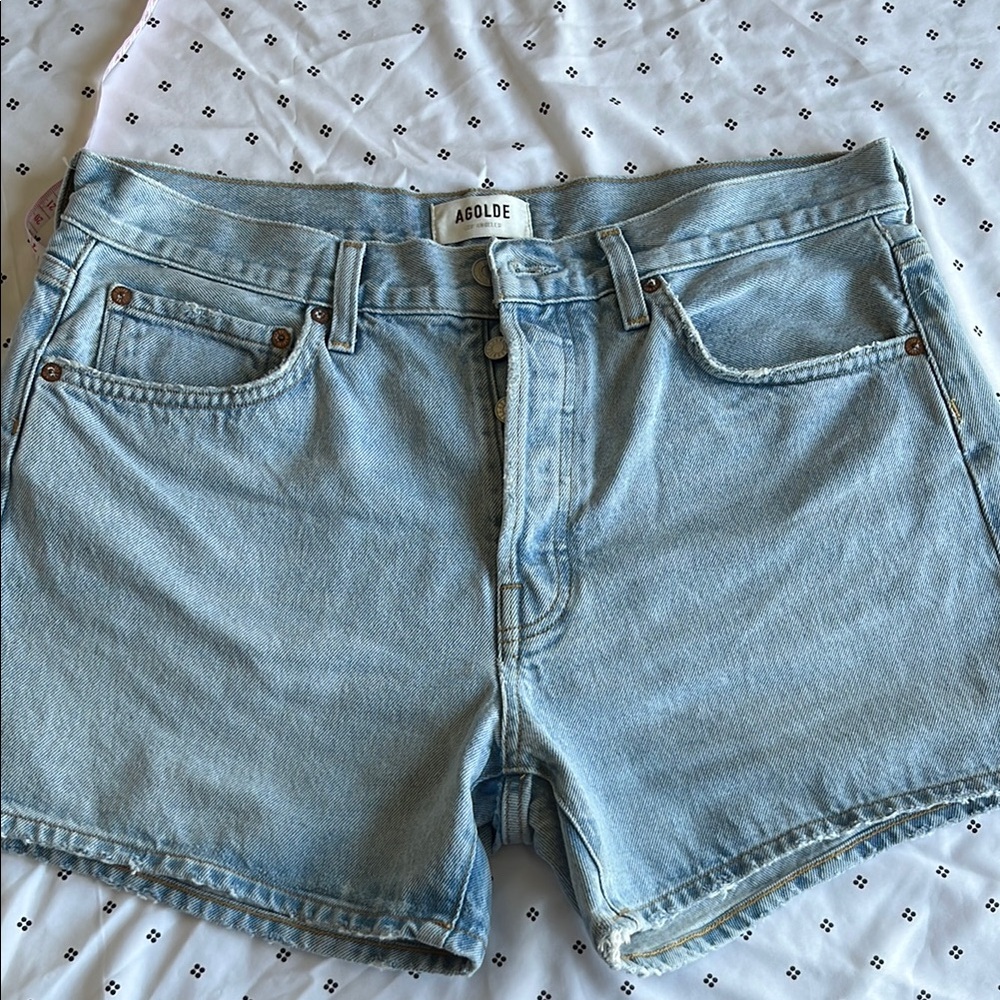 AGOLDE Women's Light Blue Denim Shorts